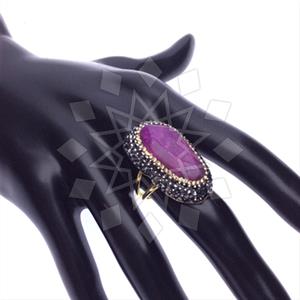 925 Sterling Silver Gem and Crystals Gemstone Rings
