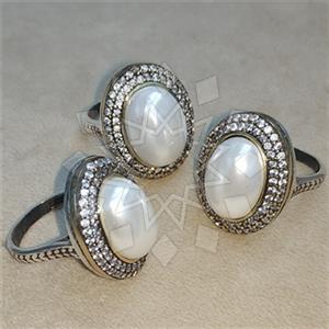 Turkish Silver Antique Ottoman  Gemstone Rings