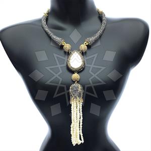 Fashion Gem and Crystals Statement Necklace