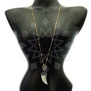 Fashion Gem and Crystals Pendant Necklace