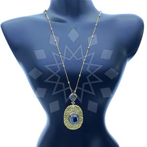 Fashion Gem and Crystals Pendant Necklace