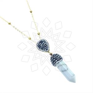 Fashion Gem and Crystals Pendant Necklace
