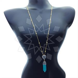 Fashion Gem and Crystals Pendant Necklace