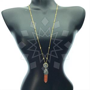 Fashion Gem and Crystals Pendant Necklace
