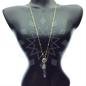 Fashion Gem and Crystals Pendant Necklace