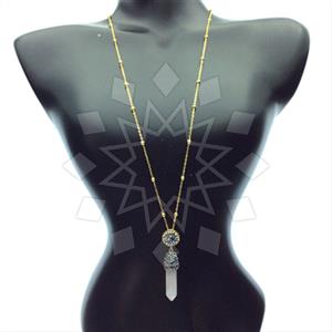 Fashion Gem and Crystals Pendant Necklace