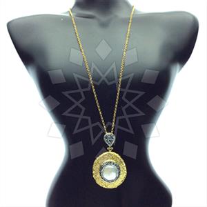 Fashion Gem and Crystals Pendant Necklace