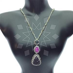 Fashion Gem and Crystals Statement Necklace