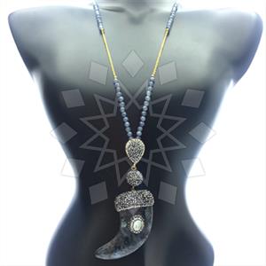 Fashion Gem and Crystals Statement Necklace