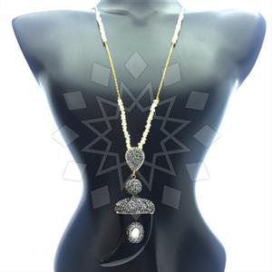 Fashion Gem and Crystals Statement Necklace