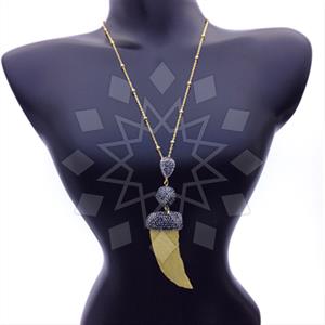 Fashion Gem and Crystals Pendant Necklace