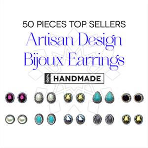 Fashion Gem and Crystals Stud Earrings