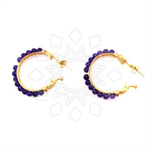Fashion Beaded  Hoop Earrings