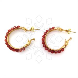 Fashion Beaded  Hoop Earrings