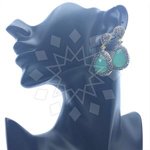 Fashion Gem and Crystals Single Drop Earrings