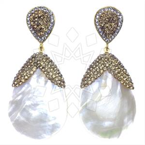 Fashion Gem and Crystals Single Drop Earrings