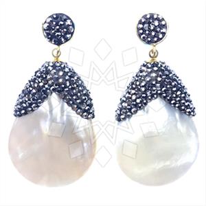 Fashion Gem and Crystals Single Drop Earrings