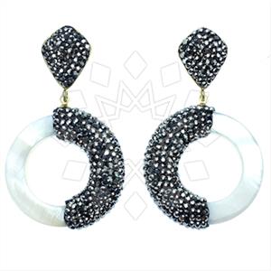 Fashion Gem and Crystals Single Drop Earrings