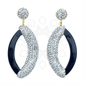 Fashion Gem and Crystals Single Drop Earrings