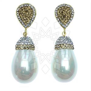Fashion Gem and Crystals Single Drop Earrings