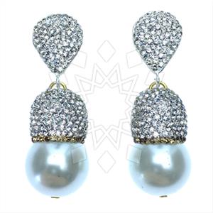 Fashion Gem and Crystals Single Drop Earrings