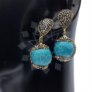 Fashion Gem and Crystals Single Drop Earrings