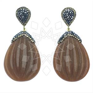 Fashion Gem and Crystals Single Drop Earrings