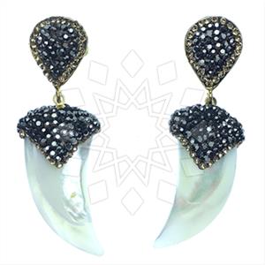 Fashion Gem and Crystals Single Drop Earrings