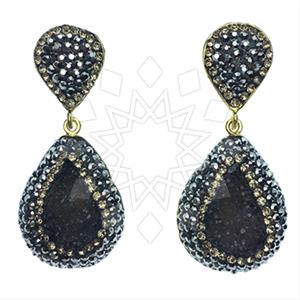 Fashion Gem and Crystals Single Drop Earrings