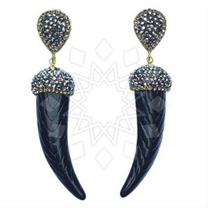 Fashion Gem and Crystals Single Drop Earrings