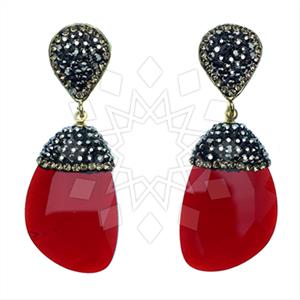 Fashion Gem and Crystals Single Drop Earrings