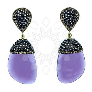 Fashion Gem and Crystals Single Drop Earrings