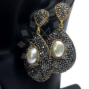 Fashion Gem and Crystals Single Drop Earrings