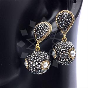 Fashion Gem and Crystals Single Drop Earrings