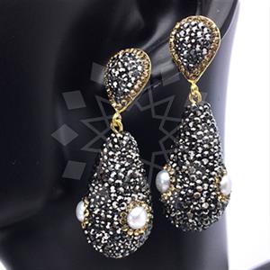 Fashion Gem and Crystals Single Drop Earrings