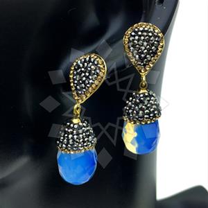 Fashion Gem and Crystals Single Drop Earrings