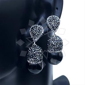 Fashion Gem and Crystals Single Drop Earrings