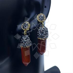 Fashion Gem and Crystals Single Drop Earrings