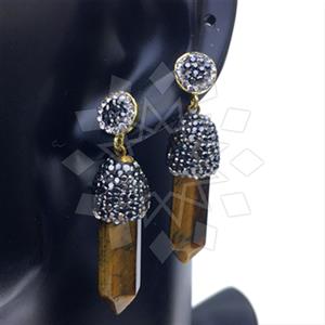 Fashion Gem and Crystals Single Drop Earrings