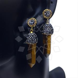 Fashion Gem and Crystals Single Drop Earrings