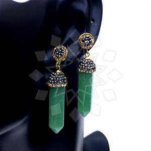 Fashion Gem and Crystals Single Drop Earrings