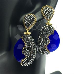 Fashion Gem and Crystals Single Drop Earrings