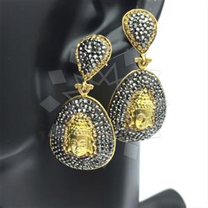 Fashion Gem and Crystals Single Drop Earrings