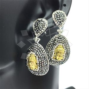 Fashion Gem and Crystals Single Drop Earrings