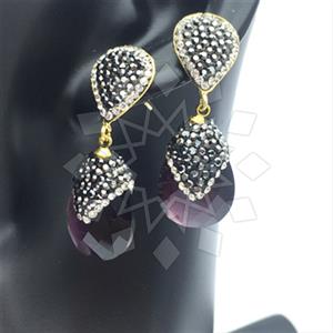 Fashion Gem and Crystals Single Drop Earrings
