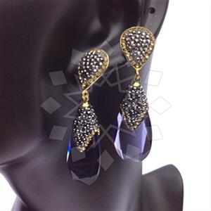 Fashion Gem and Crystals Single Drop Earrings