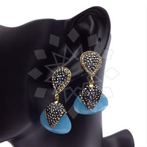 Fashion Gem and Crystals Single Drop Earrings