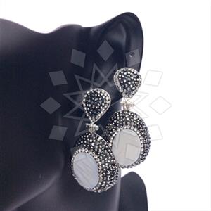 Fashion Gem and Crystals Single Drop Earrings