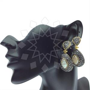 Fashion Gem and Crystals Single Drop Earrings