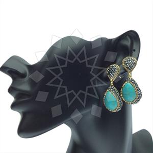 Fashion Gem and Crystals Single Drop Earrings